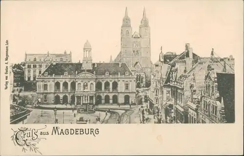 Ansichtskarte Magdeburg Stadtpartie 1902 