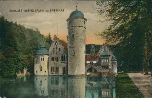 Ansichtskarte Mespelbrunn Wasserschloss 1929 