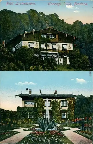 Ansichtskarte Bad Liebenstein 2 Bild Villa Feodora 1911 