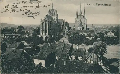 Ansichtskarte Erfurt Partie an der Stadt 1917 