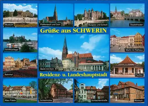 Schwerin Schiffsanleger, Bahnhof, Schlachterstraße, Schleifmühle 2000