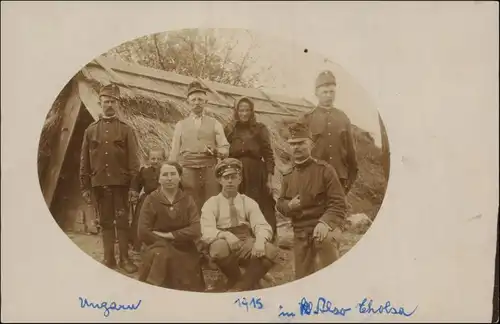 Foto  Soldaten 1. WK in Ungarn 1915 Privatfoto 