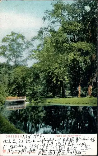 Seevorstadt Garten-Dresden Partie am Karpfenteich - Großer Garten 1907