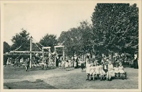 Postkaart Ravels Kinder Karusell - Open Lucht School 1932