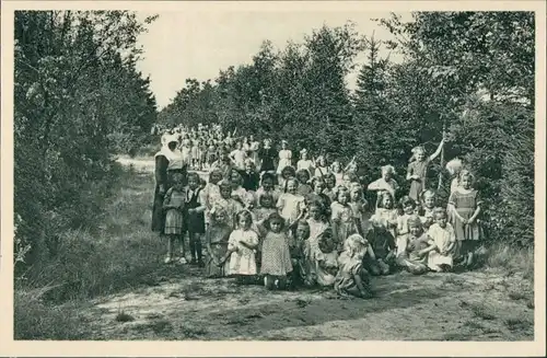 Postkaart Ravels Waldpartie - Open Lucht School 1932
