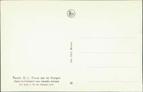 Postkaart Ravels Waldpartie - Open Lucht School 1932