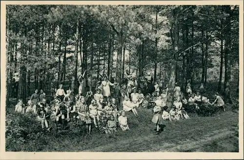 Postkaart Ravels Open lucht scholl - Ausflug 1932 