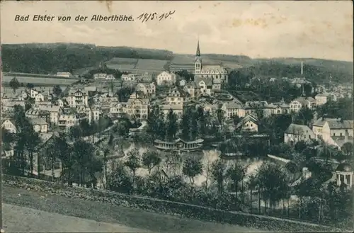 Ansichtskarte Bad Elster Stadt von der Alberthöhe 1910 
