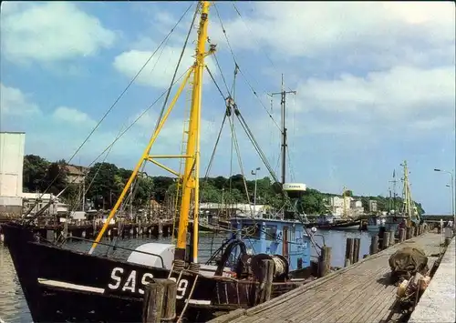 Ansichtskarte Sassnitz Saßnitz Fischereihafen 1987