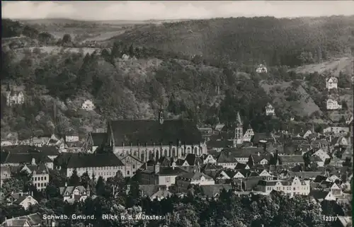 Ansichtskarte Schwäbisch Gmünd Ort mit dem Münster 1930