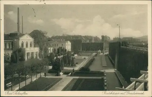 Ansichtskarte Bad Salzuflen Badehäuser mit Gradierwerk 1939