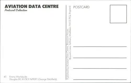 Ansichtskarte  Emery Worldwide Douglas DC-8-73CF N792FT 1990