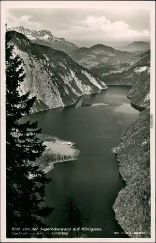 Schönau am Königssee Blick von der Sagereckerwand auf Königssee 1930 