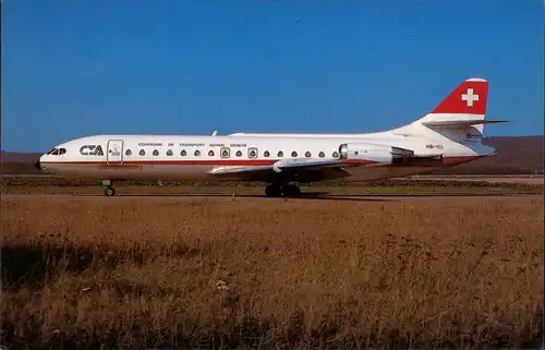Zürich Flugzeug Aérospatiale Caravelle 10R auf dem Flughafen 1986