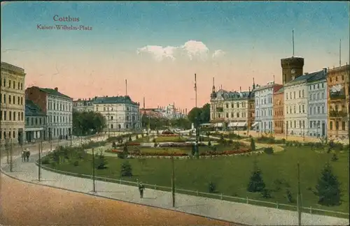 Ansichtskarte Cottbus Kaiser-Wilhelm-Platz 1914 
