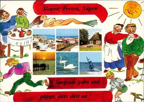 Ansichtskarte  Humor - Slopen, Freten, Supen 1999