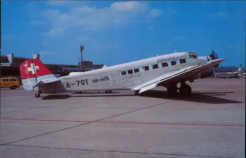 Zürich Flugzeug "Ju-Air" - Junkers Ju-52/3m G4E auf dem Flughafen 1986