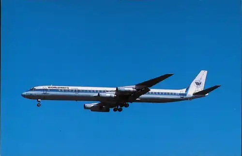Ansichtskarte  Flugzeug "Worldways" - McDonnell Douglas DC-8-63 1986