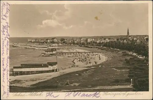 Ansichtskarte Ahlbeck (Usedom) Bäder, Promenade und Strand 1923 