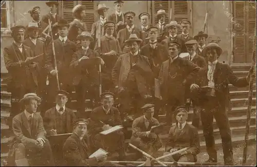 Ansichtskarte  Studentika - Schüler und Lehrer - Privatfoto AK 1912 