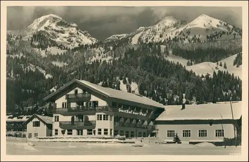 Ansichtskarte Bayrischzell Gasthof zur Post im Winter 1932 