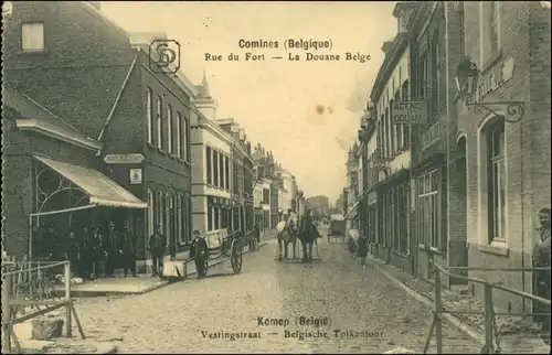 Postkaart Comines-Warneton Vestingstraat 1915 