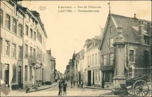 Postkaart Löwen Louvain Thienschestraat 1917 
