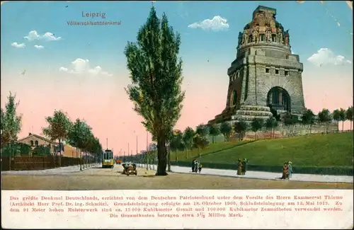 Leipzig Straßenpartie, Straßenbahn - Völkerschlachtdenkmal 1914 