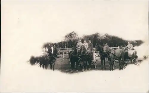 Naundorf-Königsbrück  Soldaten mit Pferdegespann - Privatfoto 1918 Privatfoto