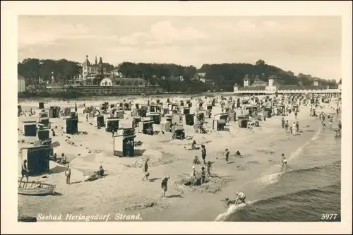 Ansichtskarte Heringsdorf Usedom Promenade und Strand 1932 