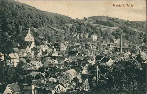Ansichtskarte Ruhla Blick auf Stadt und Villen 1917 
