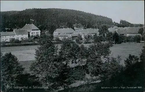 Ansichtskarte Georgenthal (Thüringen) Stadt mit Schiesshaus 1921 