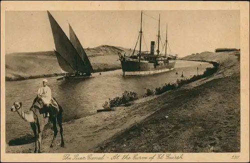 Suez السويس‎ as-Suways Dampfer, Beduine Suez Kanal  El Guirsh 1922