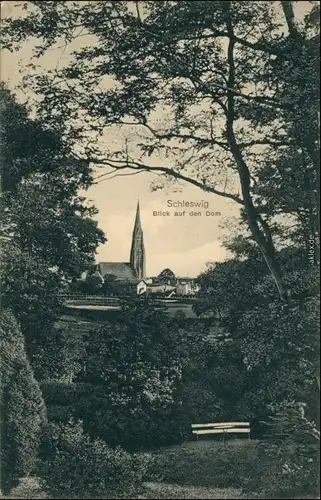 Ansichtskarte Schleswig (Sleswig/Slesvig) Blick vom Park auf die Kirche 1910 