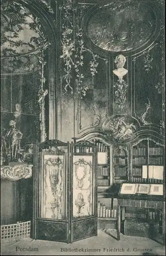 Ansichtskarte Potsdam Bibliohekzimmer Friedrich der Große 1912 