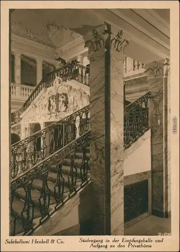 Ansichtskarte Biebrich-Wiesbaden Sektkellerei Henkell - Säulengang 1928 