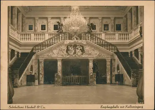 Ansichtskarte Biebrich-Wiesbaden Sektkellerei Henkell - Eingangshalle 1928 