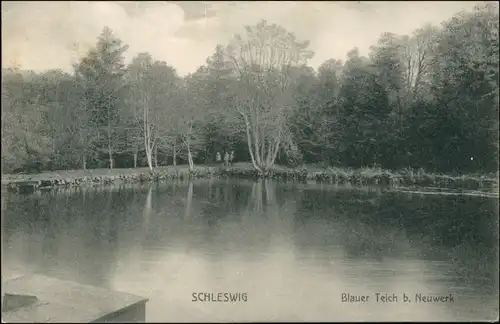 Ansichtskarte Schleswig (Sleswig/Slesvig) Blauer Teich bei Neuwerk 1907 