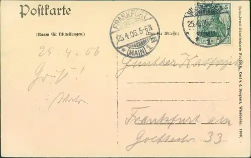 Ansichtskarte Wiesbaden Villen - Nerobergbahn 1906 