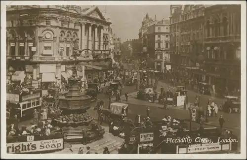 Postcard London Piccadilly Circus - Verkehr - belebt 1924 