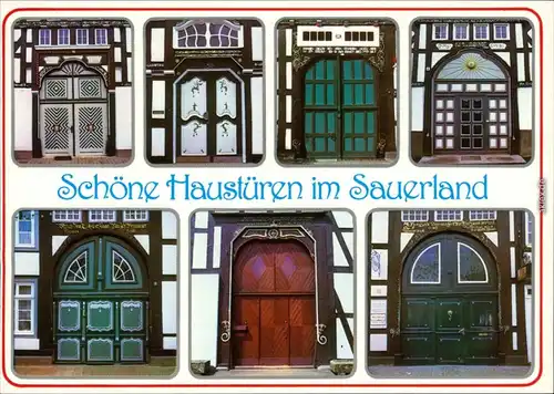 Ansichtskarte .Nordrhein-Westfalen Schöne Haustüren im Sauerland 1985