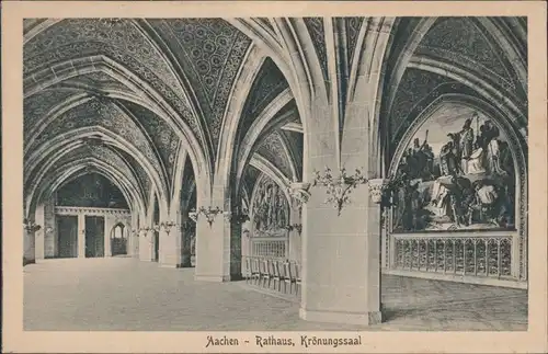 Ansichtskarte Aachen Rathaus, Krönungssaal 1922