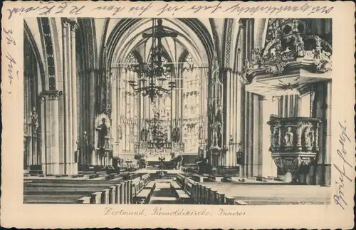 Ansichtskarte Dortmund Inneres der Reinoldikirche 1937