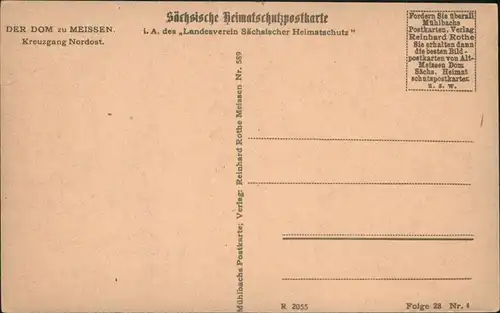 Ansichtskarte Meißen Der Dom: Kreuzgang Nordost 1915