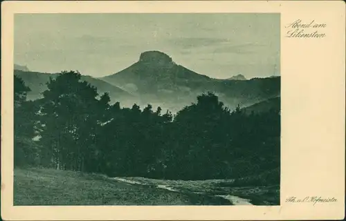 Ansichtskarte Porschdorf-Bad Schandau Abend am Lilienstein 1928