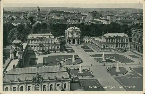 Innere Altstadt-Dresden Zwinger, im Hintergrund Yenidze, Landtag, Hotel 1937