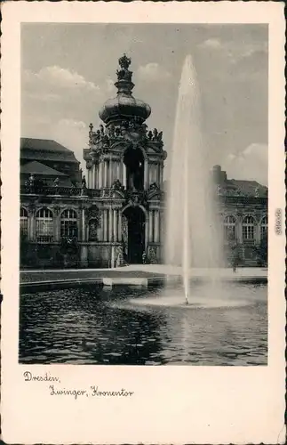 Ansichtskarte Innere Altstadt-Dresden Zwinger mit Kronentor von innen 1940