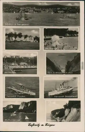 Sassnitz Saßnitz Fährschiff Preußen, Dtlnd, Strand, Wissower Klinken 1942