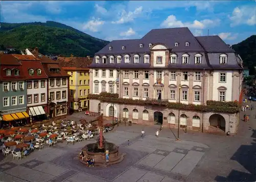 Ansichtskarte Heidelberg Rathaus mit Marktplatz 1990