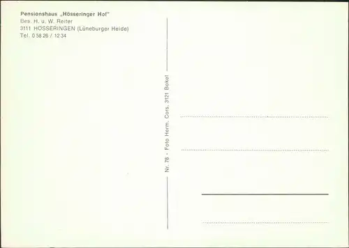 Ansichtskarte Hösseringen-Suderburg Pensionshaus Hösseringer Hof 1990